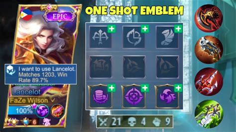 Best Lancelot Build And Emblem For One Shot Winrate Please