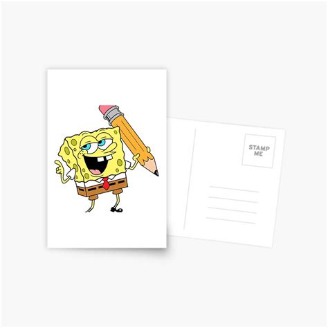 "spongebob studying funny meme sticker " Postcard by Grace-Cop | Redbubble