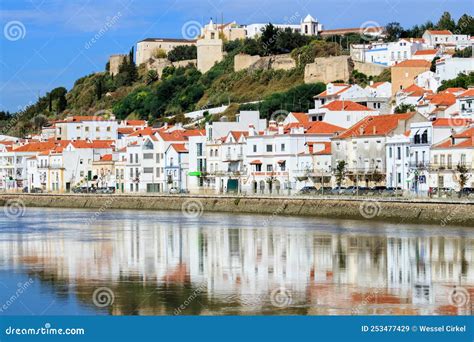 Castle Of Alcacer Do Sal Upon The Hills In Portugal Stock Image