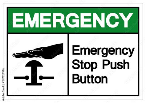 Emergency Stop Push Button Symbol Sign, Vector Illustration, Isolate On ...