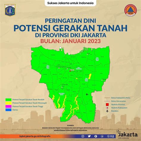 INFO PRAKIRAAN WILAYAH POTENSI TERJADI GERAKAN TANAH DI WILAYAH DKI