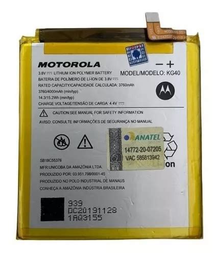 Bateria Motorola Moto G8 Play Xt2015 Modelo Kg40 Parcelamento Sem Juros