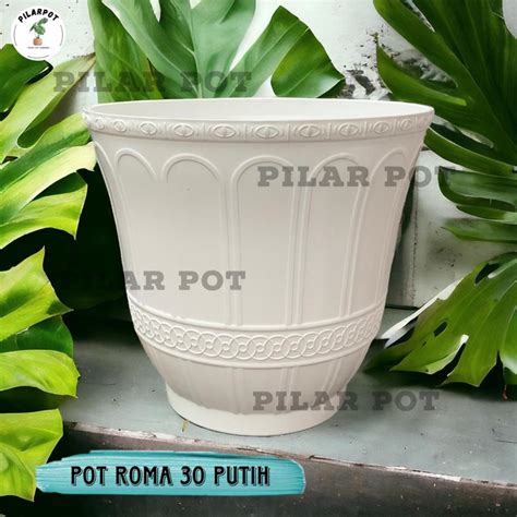 Jual Pot Bunga Tanaman Tinggi Cjp Roma Putih Bahan Tebal Cjp Roma