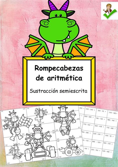 Rompecabezas De Aritm Tica Sustracci N Semiescrita Material Did Ctico