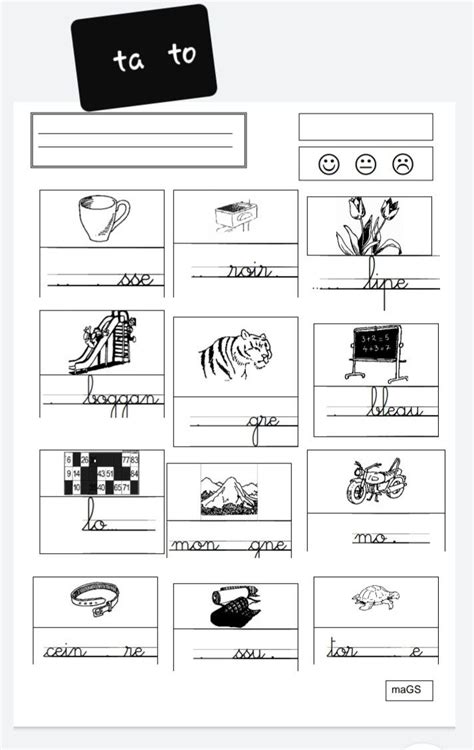 Syllabes Ta To Méthode de lecture Lecture en maternelle Exercices