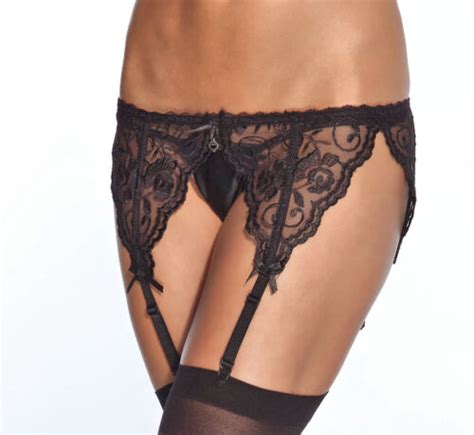Garter Belt Women S OX Plus Size Black Lace Strap Stocking Suspenders Lingerie EBay
