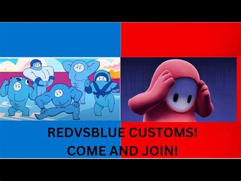 Live Fall Guys Red Vs Blue Customs Come Join Youtube