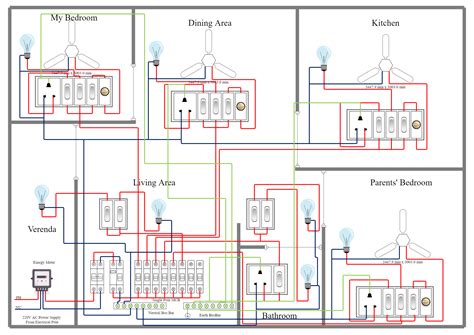 Single Phase House Wiring Diagram Edrawmax Template