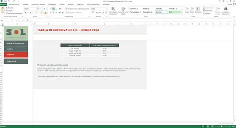 Planilha Simulador De Rendimento Em Renda Fixa Sol