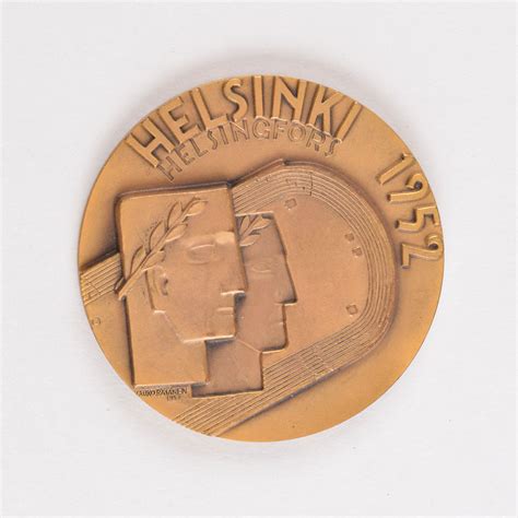 Helsinki 1952 Summer Olympics Bronze Participation Medal RR Auction