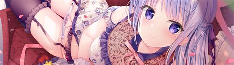 Скачать обои girl sexy lingerie cleavage panties thighhighs long hair boobs раздел