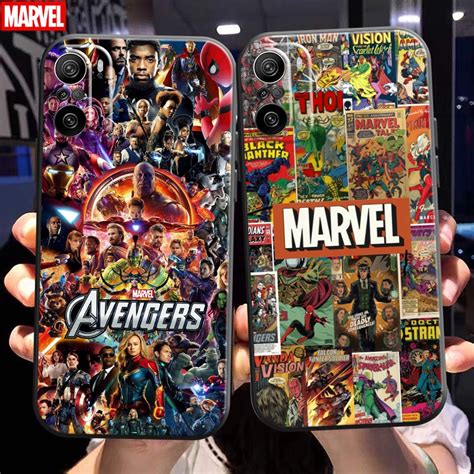 Funda de teléfono con logotipo de cómics de Marvel para Xiaomi Redmi