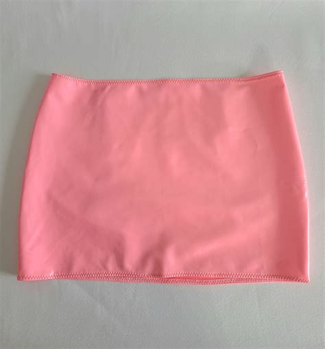 S PVC Miniskirt In Bubblegum Pink Artifice Clothing Production Sample