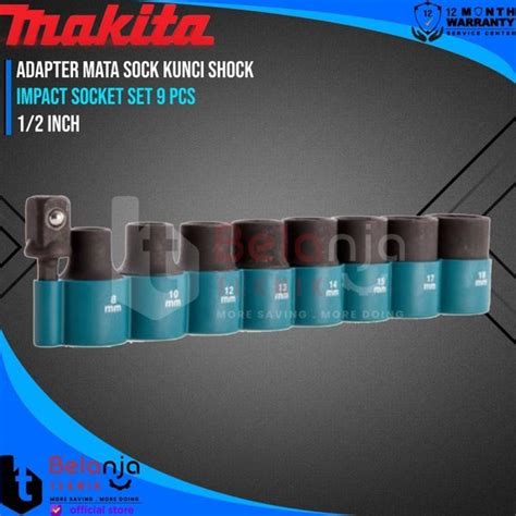 Jual Makita Impact Socket Set 9 Pcs With Adapter Mata Sock Kunci Shock