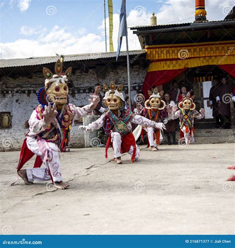 Bhutanese Cham Masked Dance Skeleton Mask Lama Dance Bumthang Central