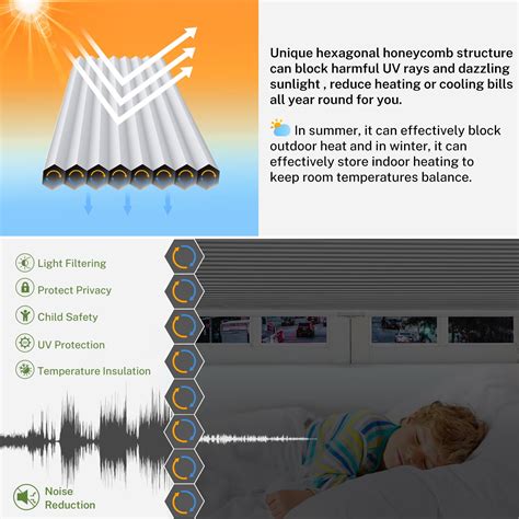 Snapklik.com : MiLin No Drill Cordless Cellular Shades Color-Matched No