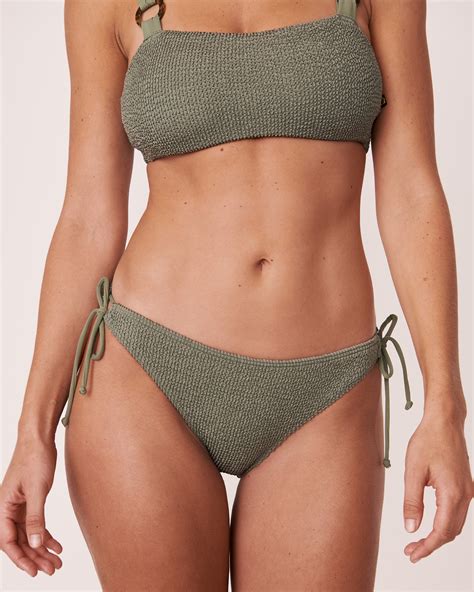 Textured Brazilian Bikini Bottom Agave Green La Vie En Rose