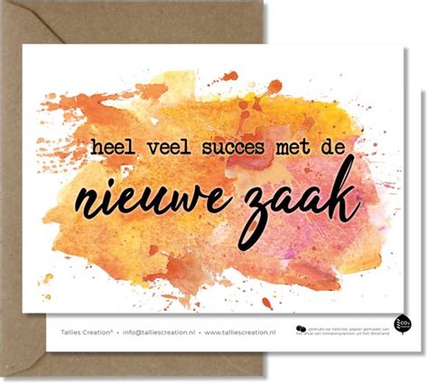 Tallies Cards Greeting Wenskaarten Nieuwe Zaak Aquarel Set