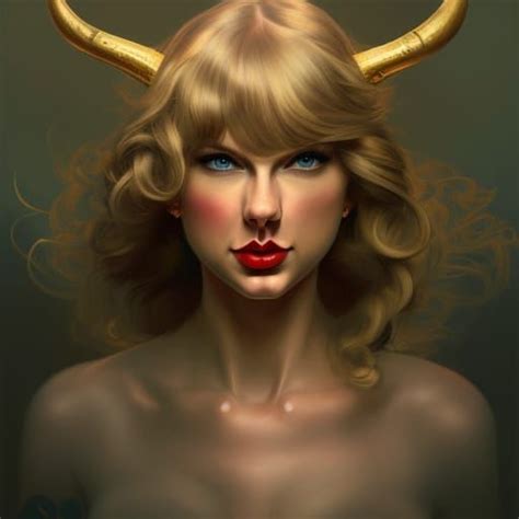 Taylor Swift With Golden Devil Horns Ai Generated Artwork Nightcafe