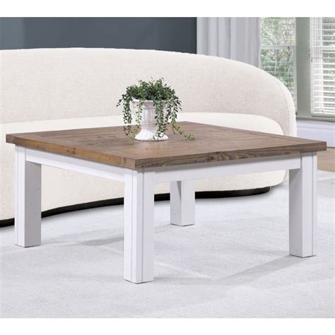 Splash of White Low Square Coffee Table - Made with Oak