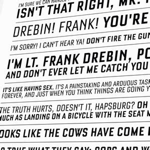 The Naked Gun Quotes Frank Drebbin Movie Man Cave Poster Print Wall Art Leslie Nielsen
