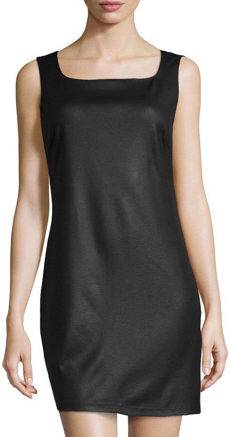 Max Studio Faux Leather Sheath Dress Black 63 Last Call By Neiman