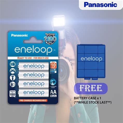 Panasonic eneloop AA 4 Cells 2000mAh Rechargeable Battery (BK-3MCCE/4BE ...