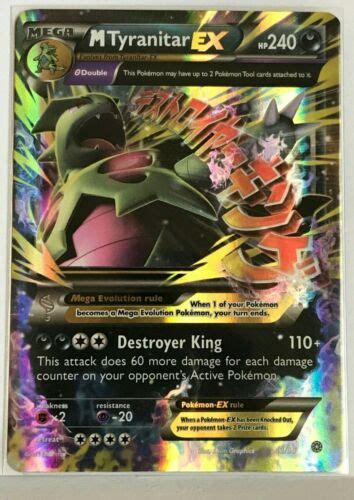 Mega Tyranitar Ex Ultra Rare Pokemon Xy Ancient Origins Holo Rare