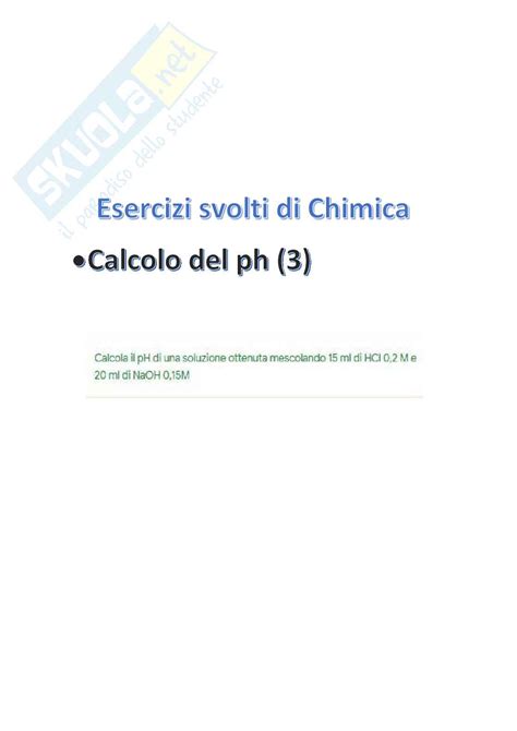 Esercizi Svolti Sul Calcolo Del Ph 3