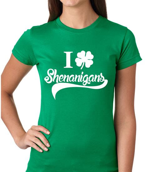 I Clover Shenanigans Funny St Patricks Day Girls T Shirt Bewild