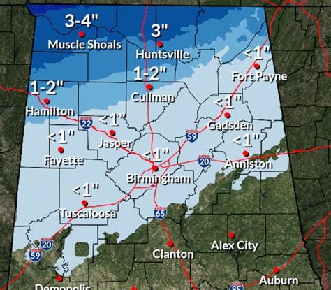 Snow in Alabama: Up to 4 inches possible as winter storm threatens wind ...