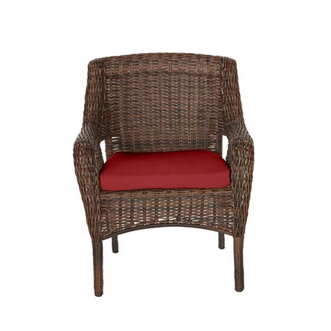 Hampton Bay Cambridge Brown Wicker Outdoor Patio Dining Chair with ...