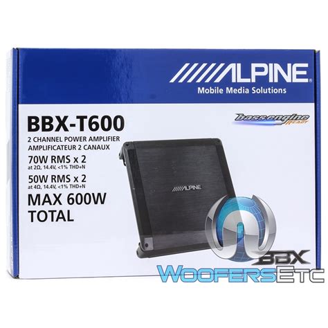 Alpine BBX-T600 2-Channel 140W RMS BBX-Series Amplifier