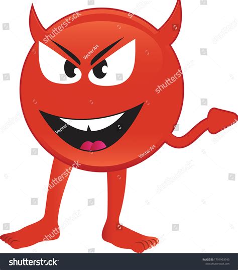 Devil Emoji Cartoon Vector Art Illustration Stock Vector (Royalty Free ...