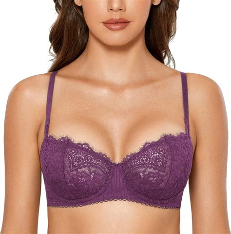 Dobreva Women S Sexy Lace See Through Push Up Balcony Non Padded