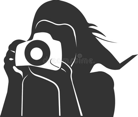 El Icono De Una Niña Tomando Fotos Con Una Cámara Ilustración del