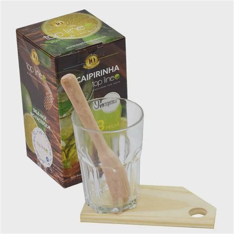 Combo Kit Caipirinha 3 Peças 400Ml Drink Churrasco Festa Casa Cozinha