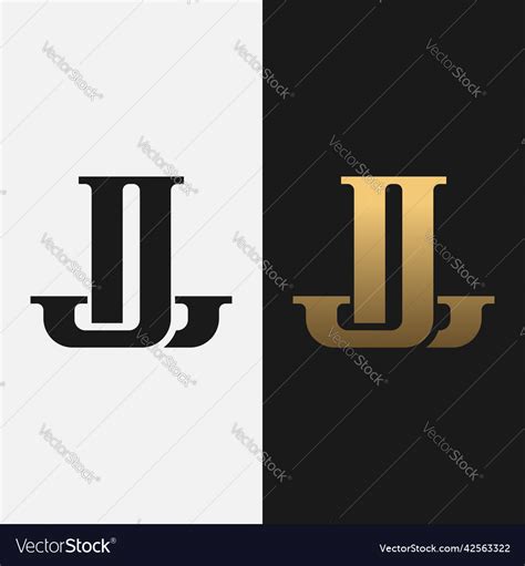 Monogram letter j l jl lj logo design template Vector Image