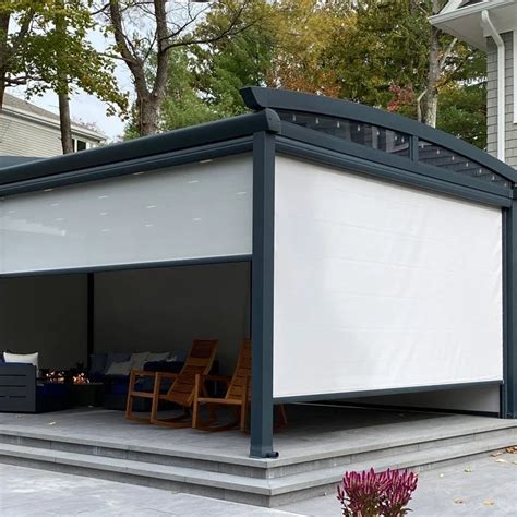 Pergola Alum Nio Imperme Vel Cana Retr Til Gazebo Exterior Moderno