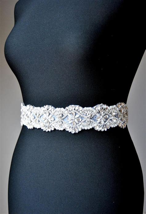 Crystal Luxury Bridal Sashwedding Dress Sash Beltpearls Etsy