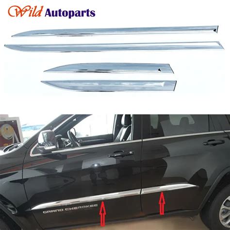 Pcs Abs Chrome Body Door Side Molding Trim Cover Accessories For Jeep