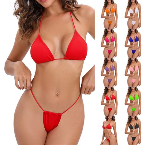 Jinhomg Thong Bikini Swimsuit For Women Trendy Halter String