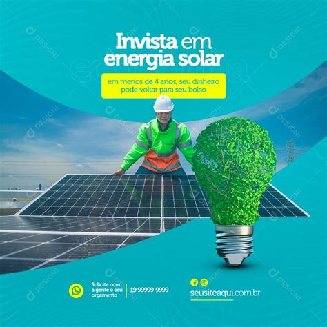 Social Media Invista Em Energia Solar Psd Editável Download Designi