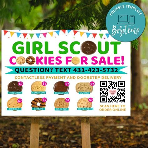 2021 Lbb Girl Scout Cookie Yard Sign Printable Instant Download Bobotemp