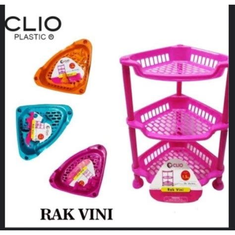 Jual RAK BUMBU VINI SEGITIGA SUSUN 3 RAK SERBAGUNA CLIO PLASTIC