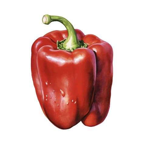 Premium Vector Watercolor Red Capsicum Vector