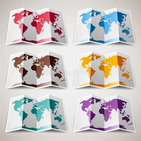 Colored World Map Triangle Design Stock Vector Illustration Of