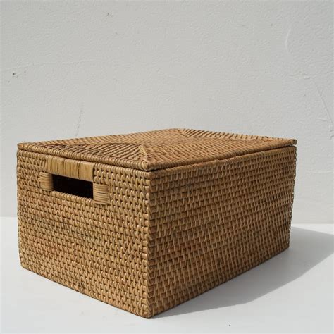 Rotan Opbergmand Bruin Met Deksel Opbergdoos Opbergbox Cm X