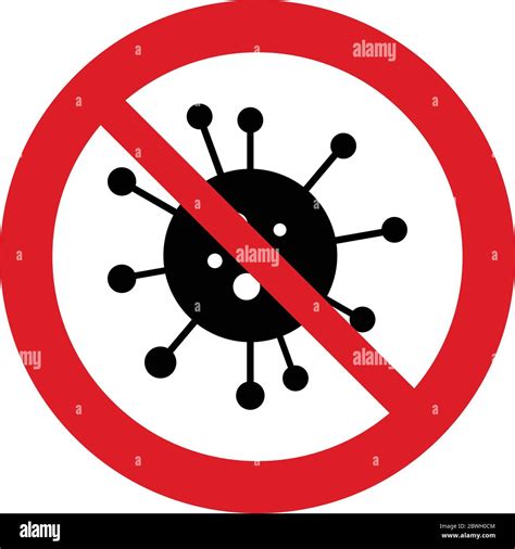 No Hay Símbolo De Germen Prohibido Signo Icono De No Virus No Hay Signos De Bacterias Vector