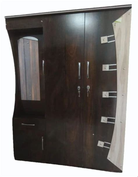 3 Door Brown Engineered Wood Almirah With Locker At Rs 16000 Piece In